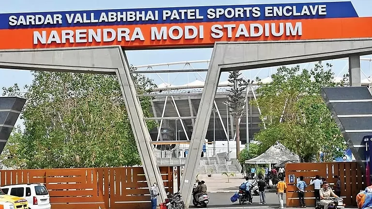 The Narendra Modi Cricket Stadium in Gujarat - File