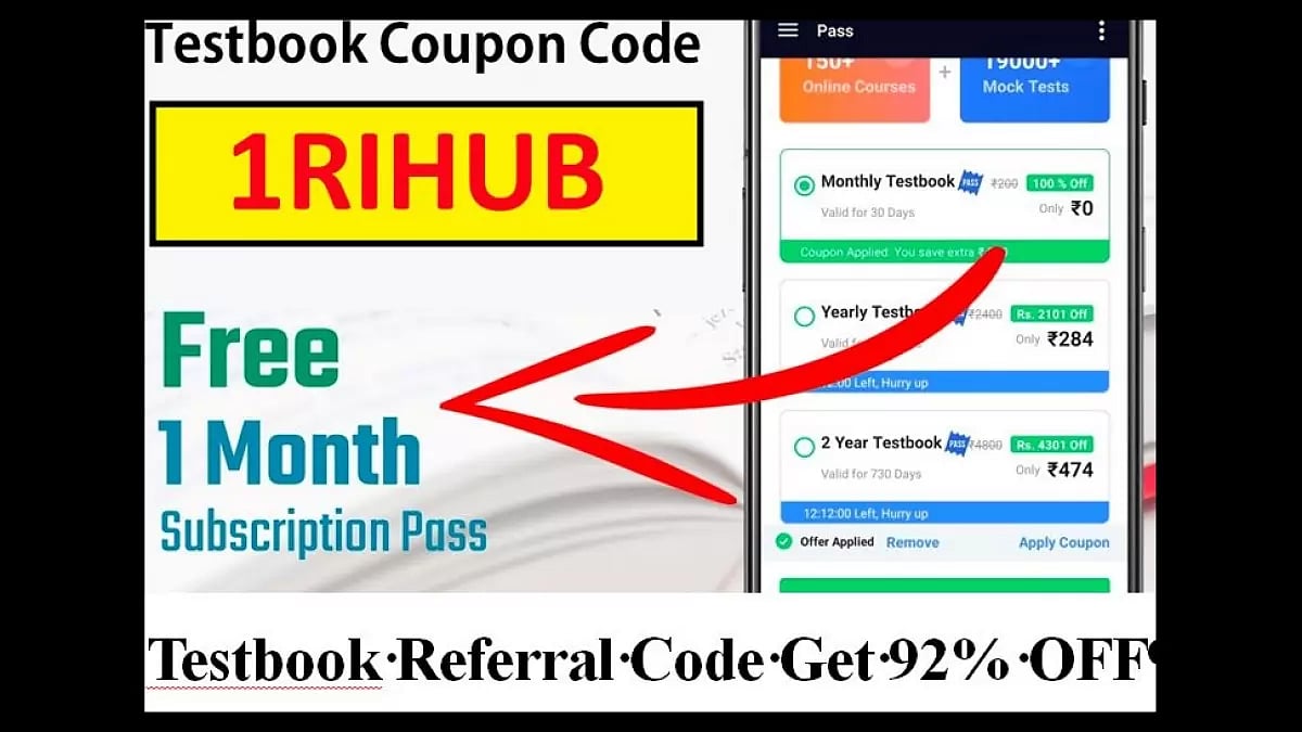 Testbook Coupon Code 1RIHUB 