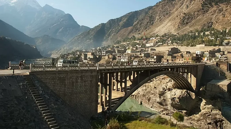 Bridge Over The Indus River, Dasu, North-West Frontier Province, Pakistan.