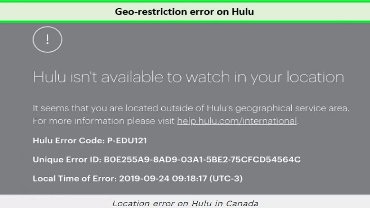 Geo-Restriction error on Hulu