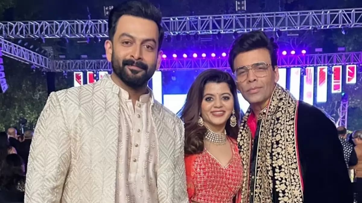 Prithviraj Sukumaran With Wife And Karan Johar 