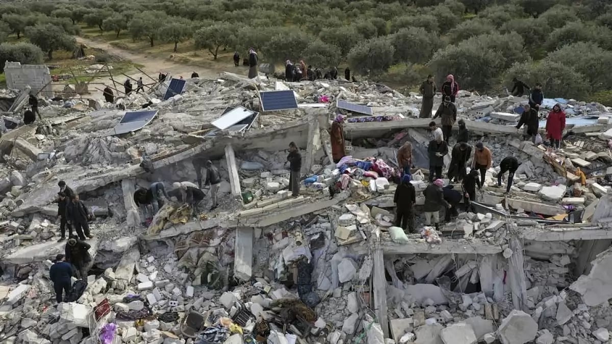 Rescue operations undergoing amid heaps of rubbles as a 7.8 magnitude earthquake hits Turkey and Syr