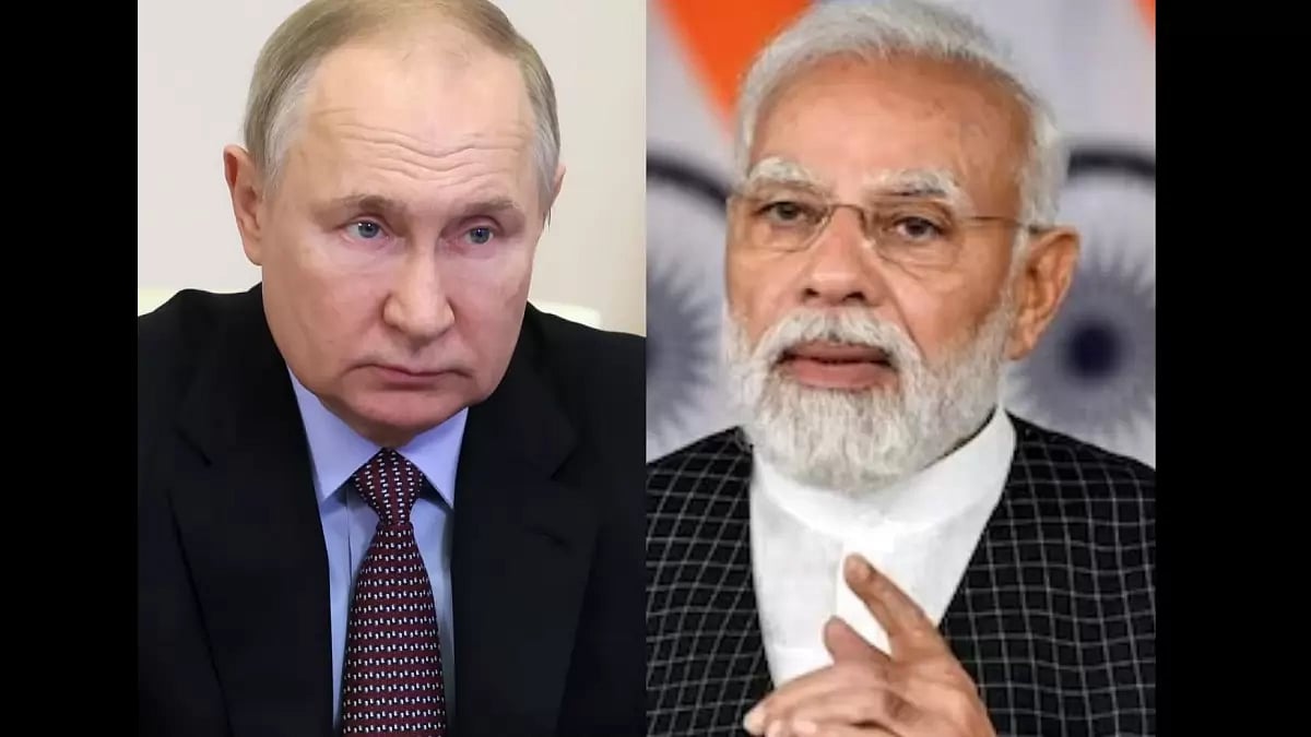 Russian President Vladimir Putin (Left) and PM Narendra Modi (Right)