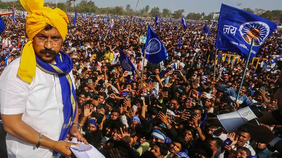 Chandrashekhar Azad during rally in Bhopal