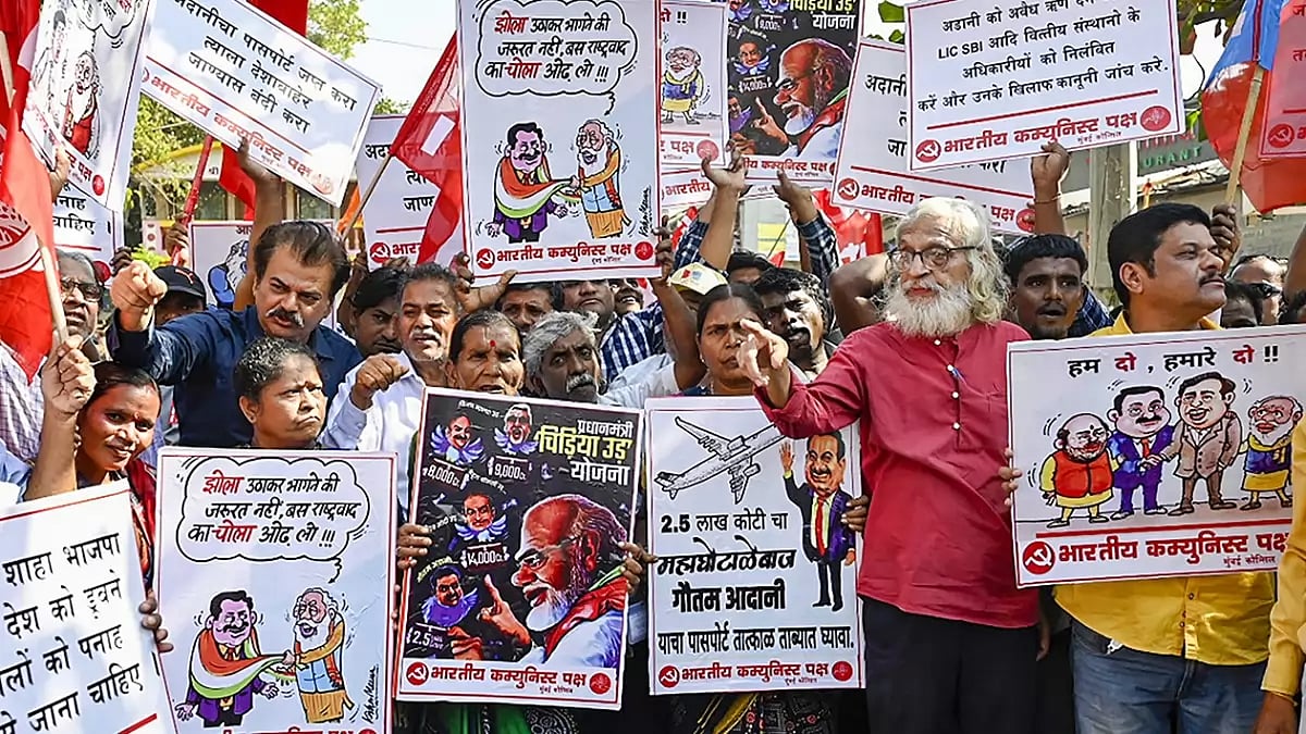 Protest for probe into Adani row