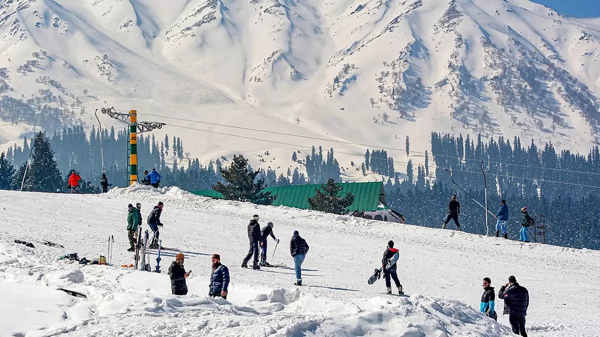 Snowfall in Gulmarg