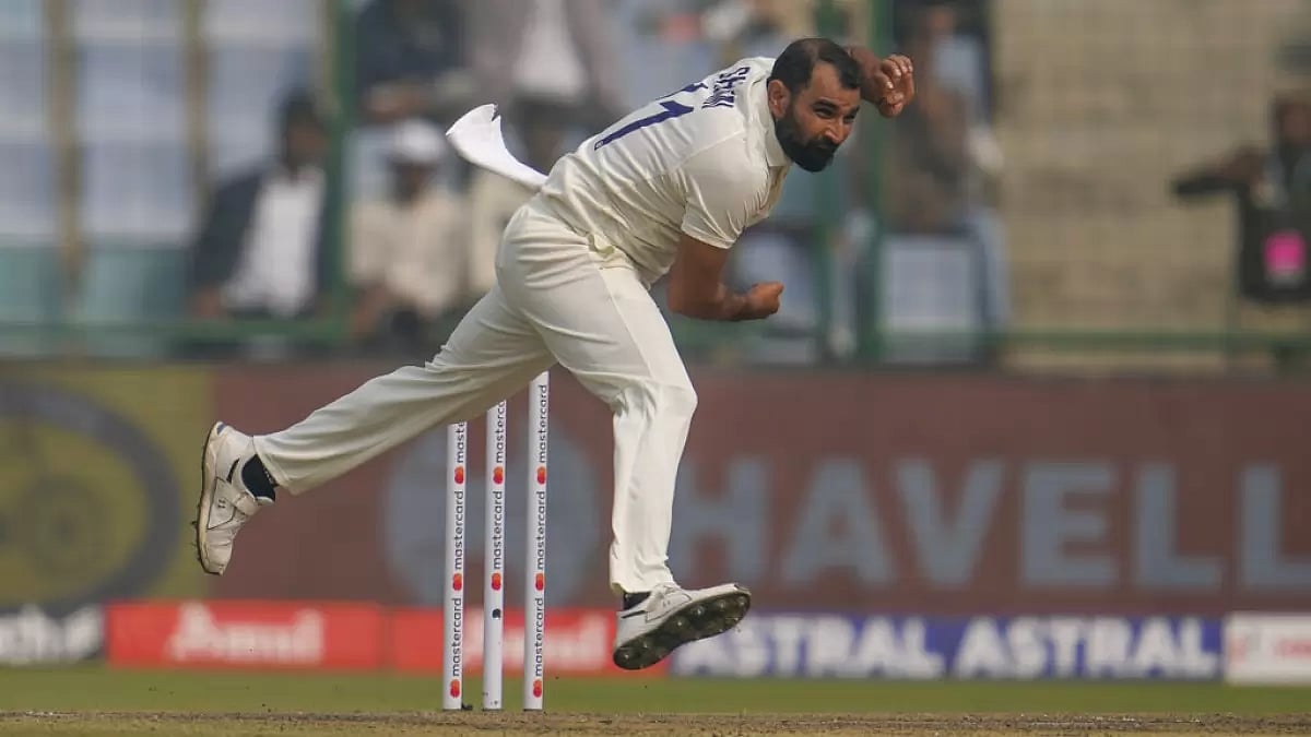 Mohammed Shami in action on Day 1 of the 2nd Test against Australia on Friday.