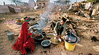 Ground Zero: Women cook amidst the rubble of the 2001 earthquake in Bhuj, Gujarat.