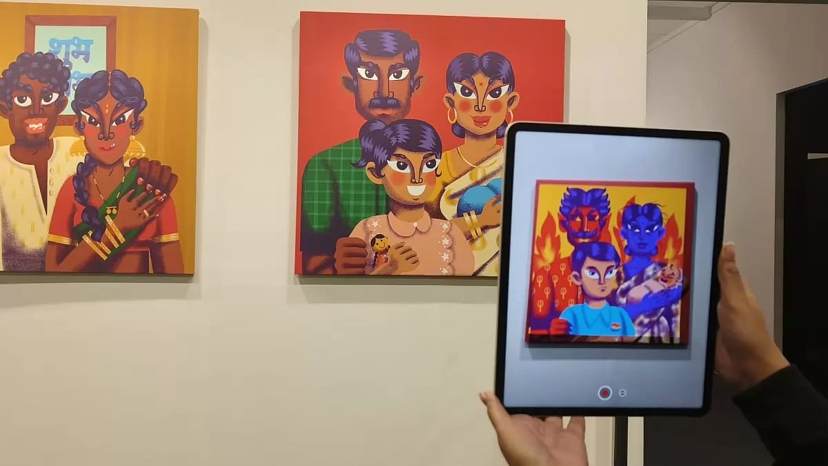 ‘Log Kya Kahenge’, the mixed media work of Mumbai-based designer and graphic artist Mira Felicia Malhotra