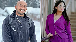 Bhojpuri Actress Sapna Gill (R), Prithvi Shaw.