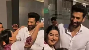 Aditya Roy Kapur with a fan