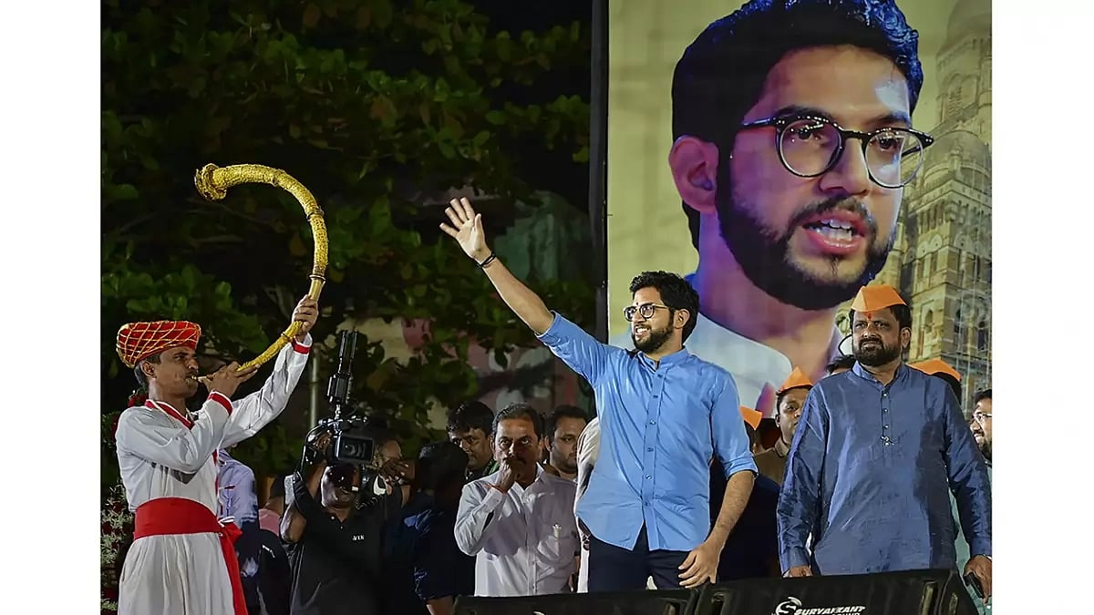 Aaditya Thackeray at a rally