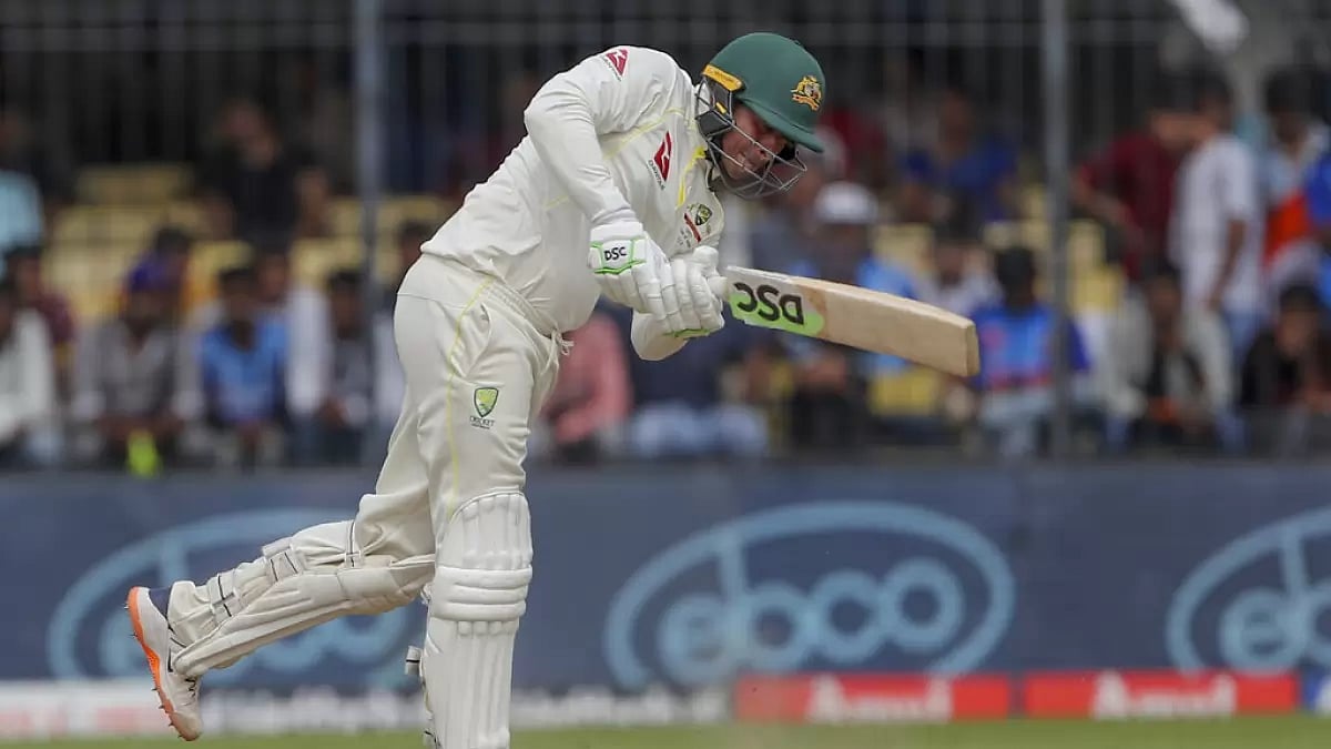 Khawaja bats en route his 147-ball 60 against India on Day 1 of the 3rd Test on Wednesday.