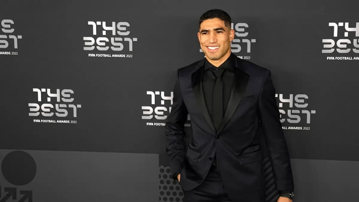 Hakimi attends the Best FIFA Football Awards on Sunday.