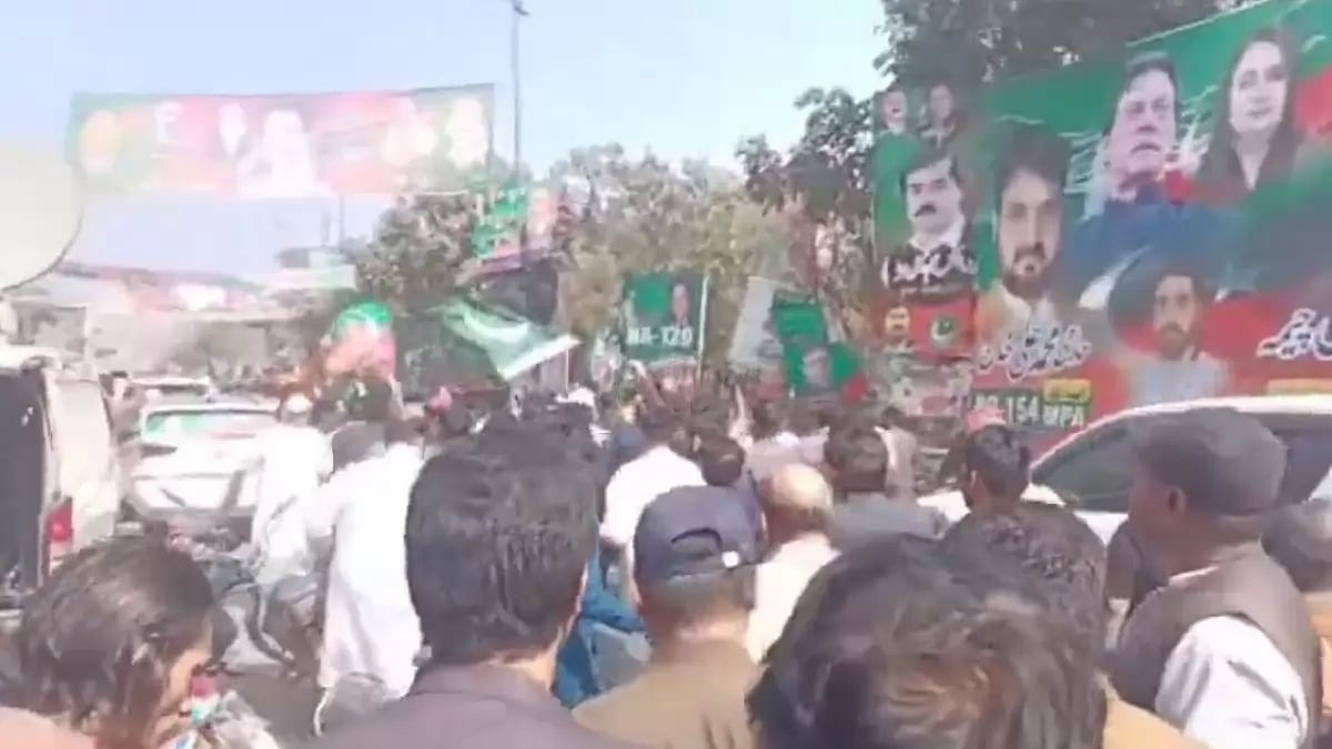 Protest outside former Pakistan PM Imran Khan