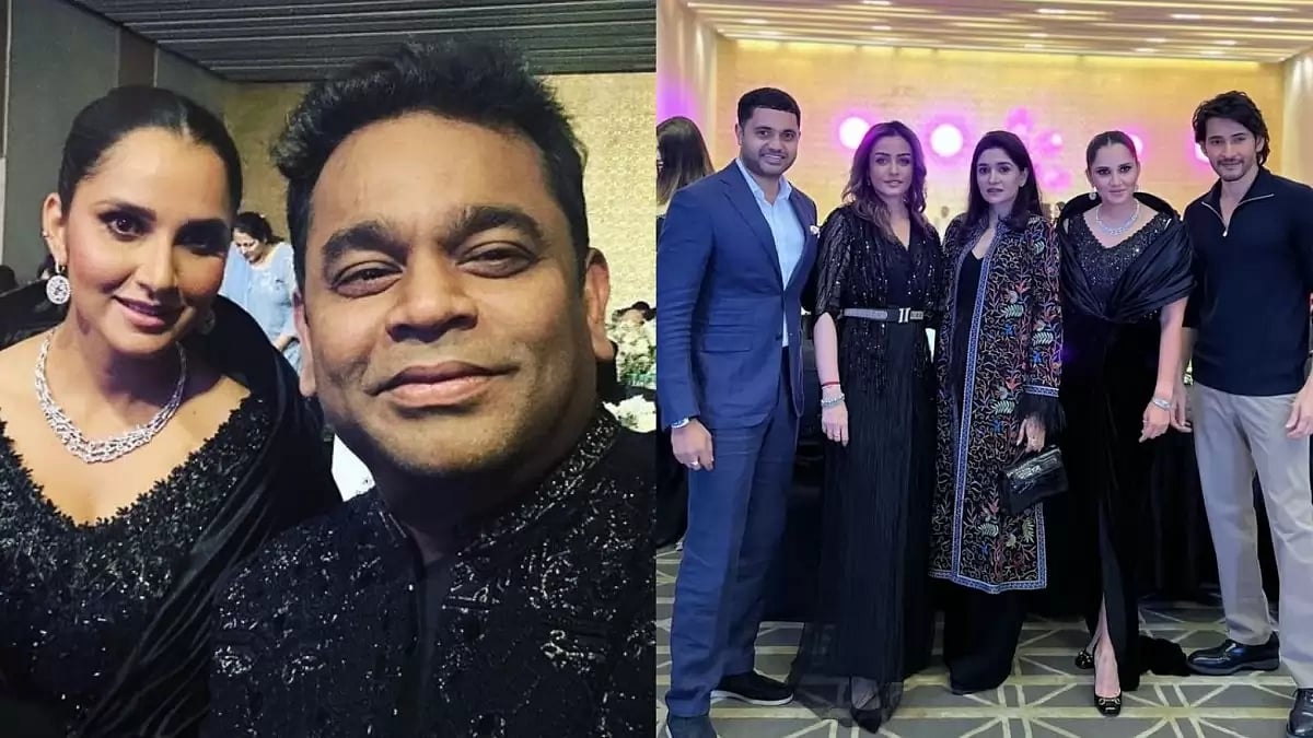 Sania Mirza with AR Rahman and Mahesh Babu