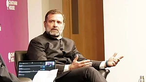 Congress leader Rahul Gandhi at an event in UK