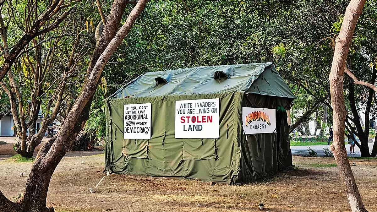 Bold Statements: Richard Bell’s installation at the Kochi-Muziris Biennale