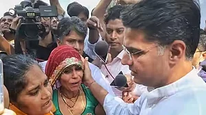 Sachin Pilot with widows of CRPF jawans martyred in Pulwama attack