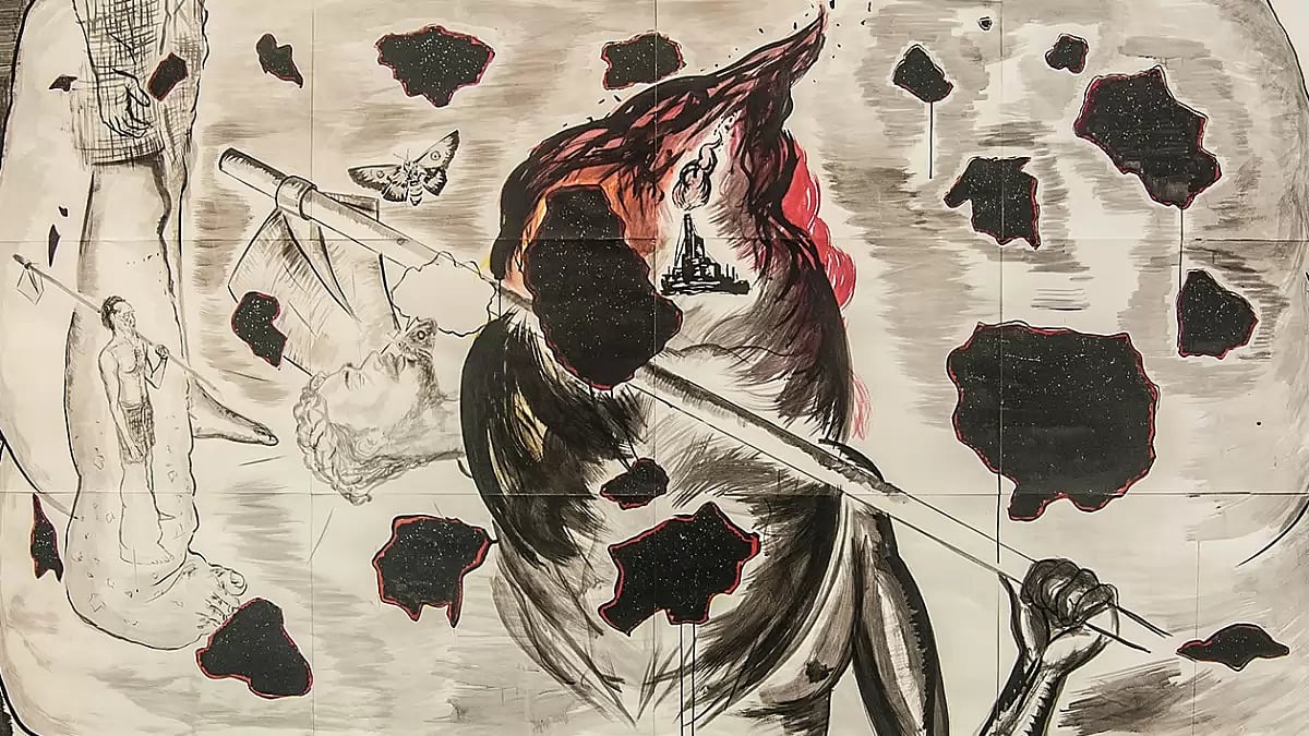 A Closer Look: Jithinlal NR’s ‘Wounds and Stars‘ currently on display at the Kochi-Muziris Biennale 