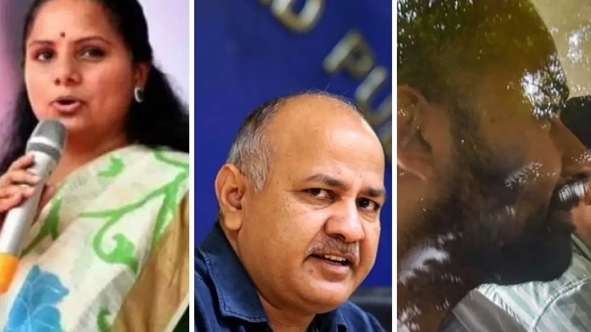 L-R: K Kavitha, Manish Sisodia, Vijay Nair