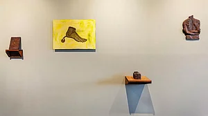 The Politics of Skin and Movement: Artwork by Amol K Patil, bronze sculpure, aluminium sheet and ball pen