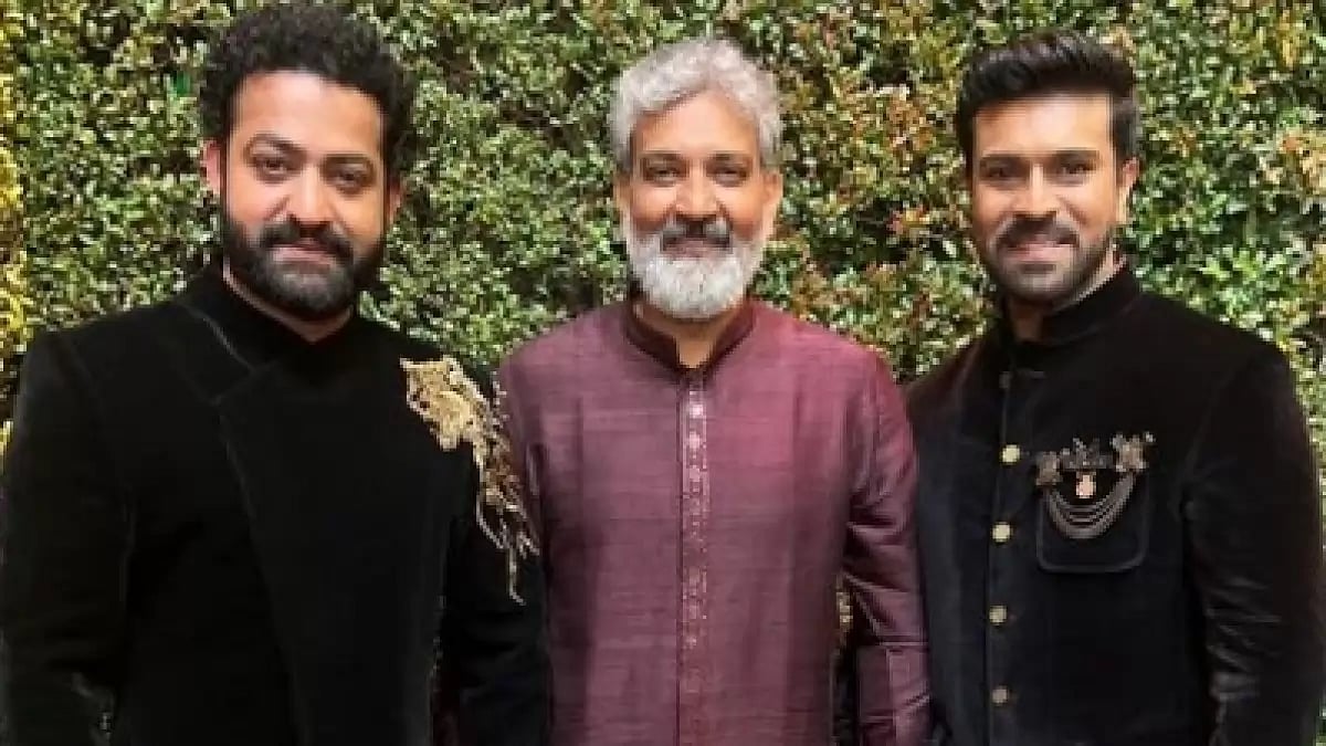 Jr NTR, SS Rajamouli and Ram Charan