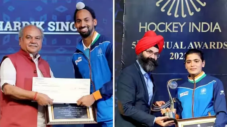 Both Hardik and Savita received Rs 25 lakh each, along with a trophy. - null