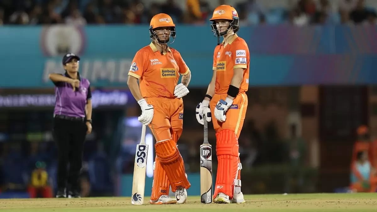 Ashleigh Gardner, left, and Laura Wolvaardt registered a 52-run partnership.