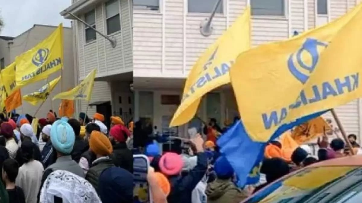 Khalistani supporters at the Indian Consulate in San Francisco