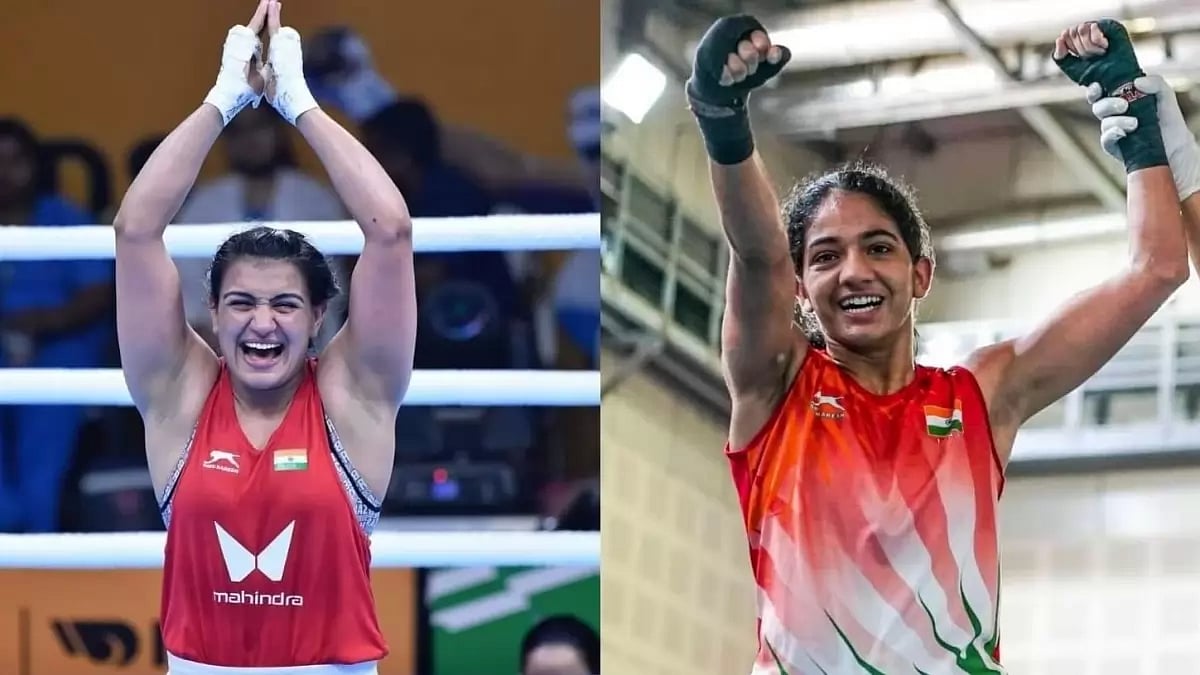 Saweety Boora, left, and Nitu Ghanghas