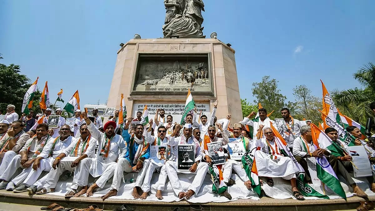 Congress protest in Patna