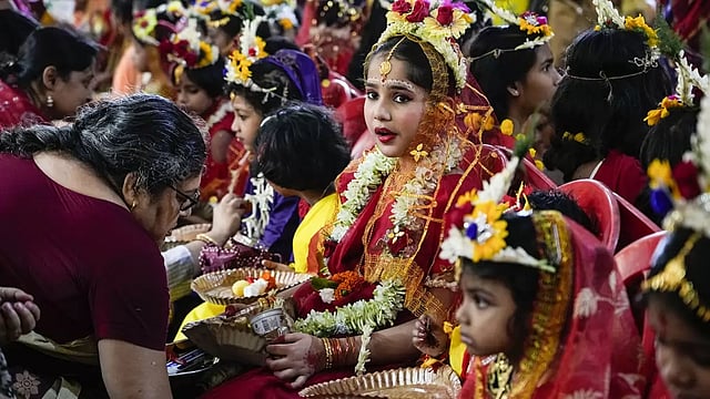 In Photos | Bengali Hindus Observe Basanti Durga Puja In Kolkata