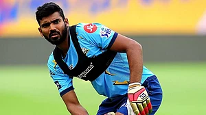 Bharat warms up during a GT team practice session.