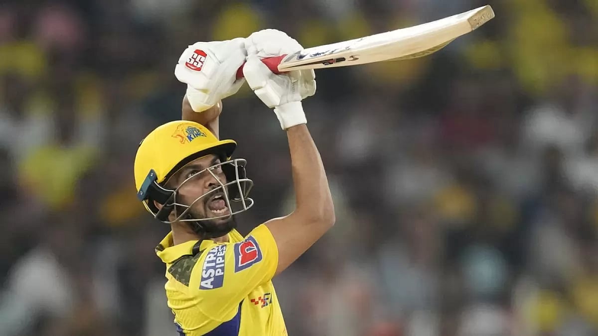 Gaikwad in action during CSK's match against GT on Friday.