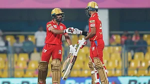 Prabhsimran and Dhawan registered an opening partnership of 90 runs.