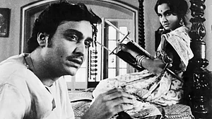 Actor Soumitra Chatterjee in film Charulata (1964).