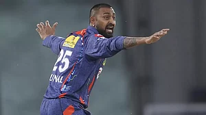 Krunal starred with the bat and the ball in LSG's five-wicket win over Sunrisers Hyderabad.