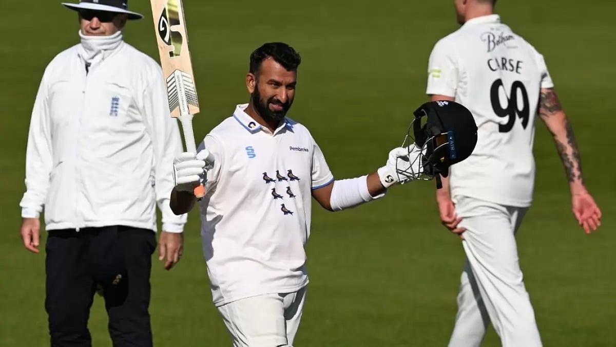 Pujara brought up his ton against Durham in 134 balls.