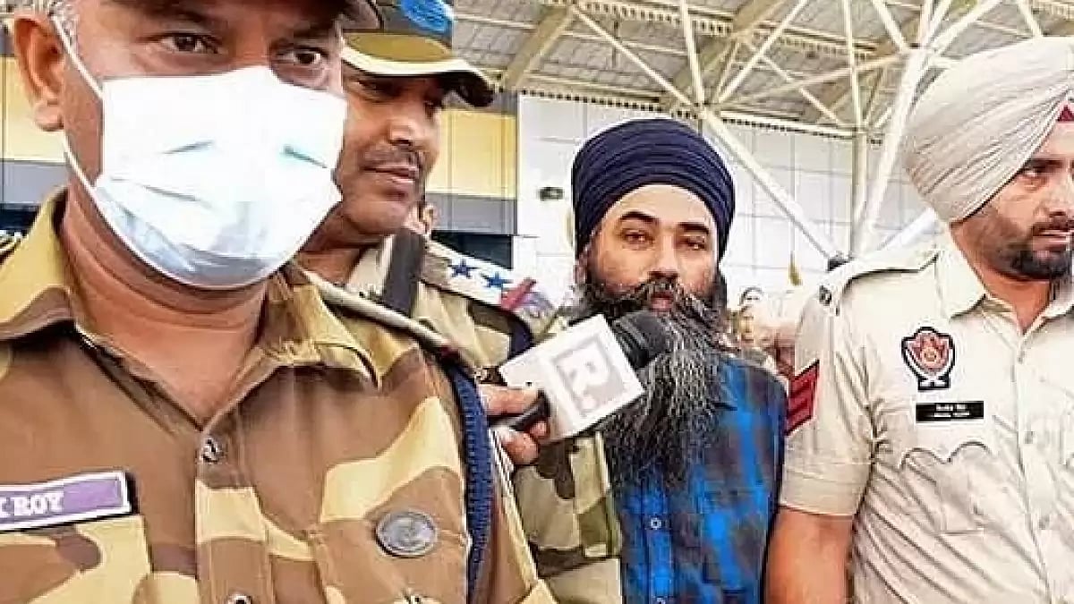 Amritpal Singh's close aide Papalpreet Singh with police