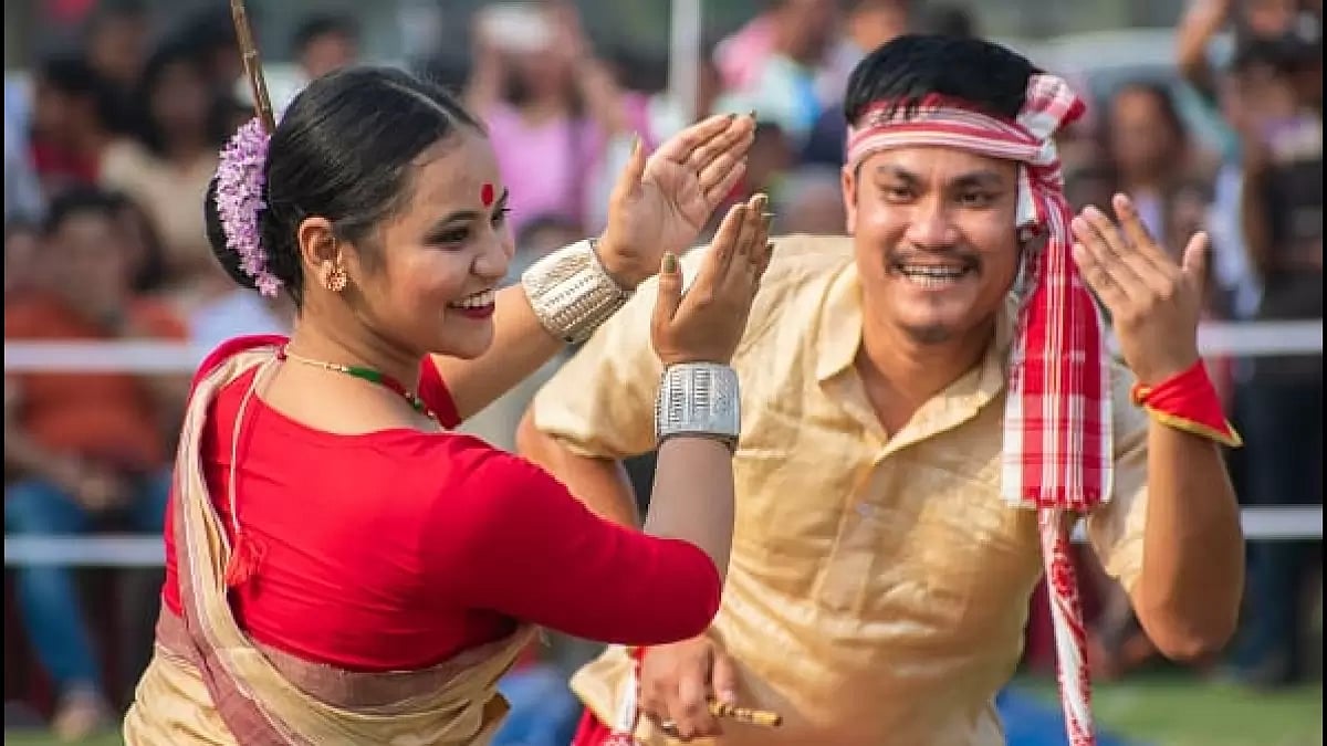 The celebration of Rongali Bihu.
