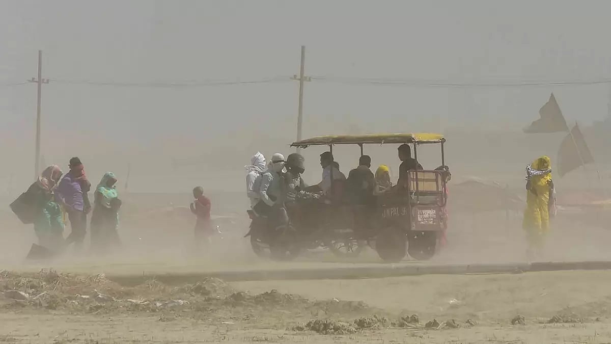 Dust storm at Sangam