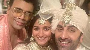 Karan Johar with Ranbir Kapoor, Alia Bhatt