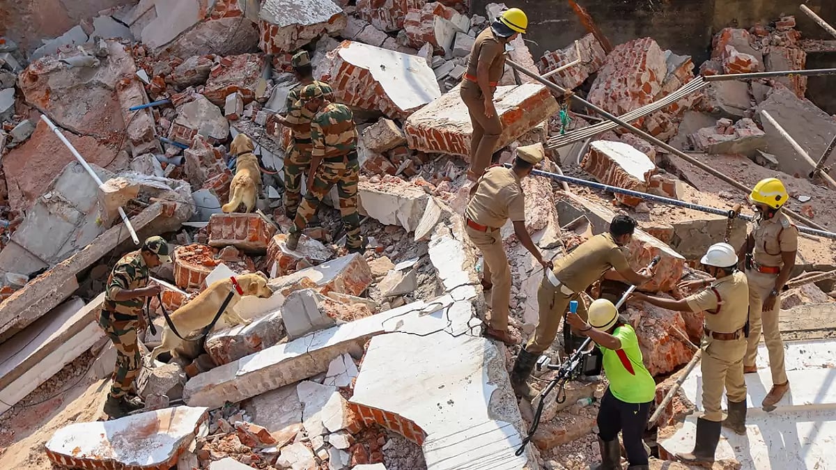 Building collapsed in Chennai