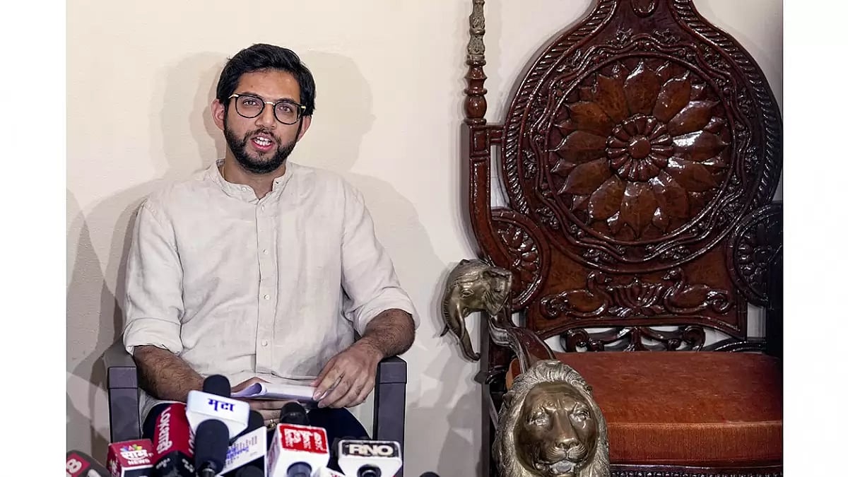 Aaditya Thackeray addresses press