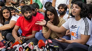 Wrestlers protest at Jantar Mantar
