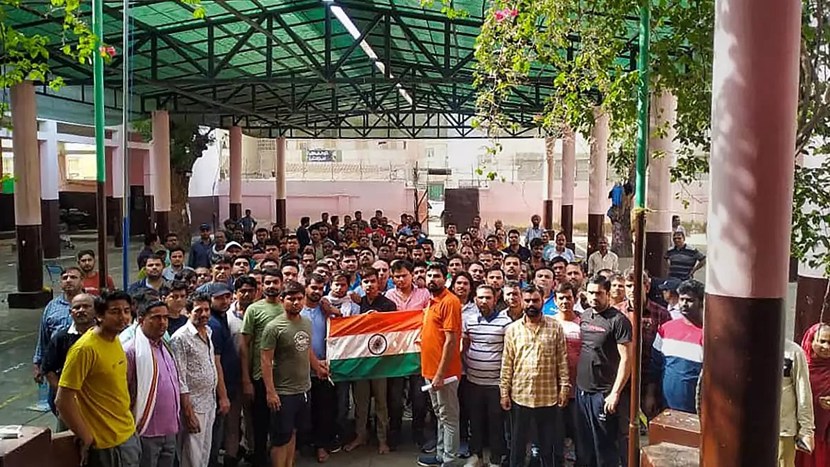 Indian citizens stranded in Sudan arrive at Port Sudan for their evacuation from the country. 