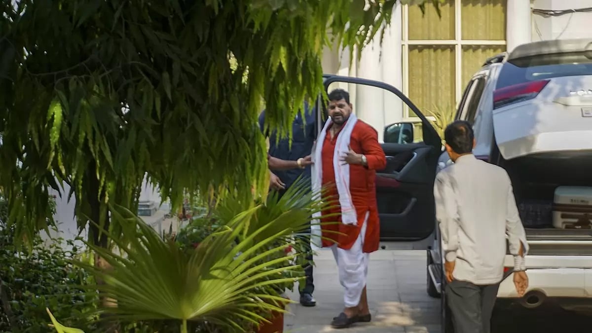 Brij Bhushan Sharan Singh at his residence.