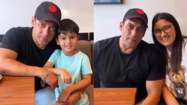 Salman Khan Poses With Sania Mirza's Son, Sister Anam Mirza In Dubai