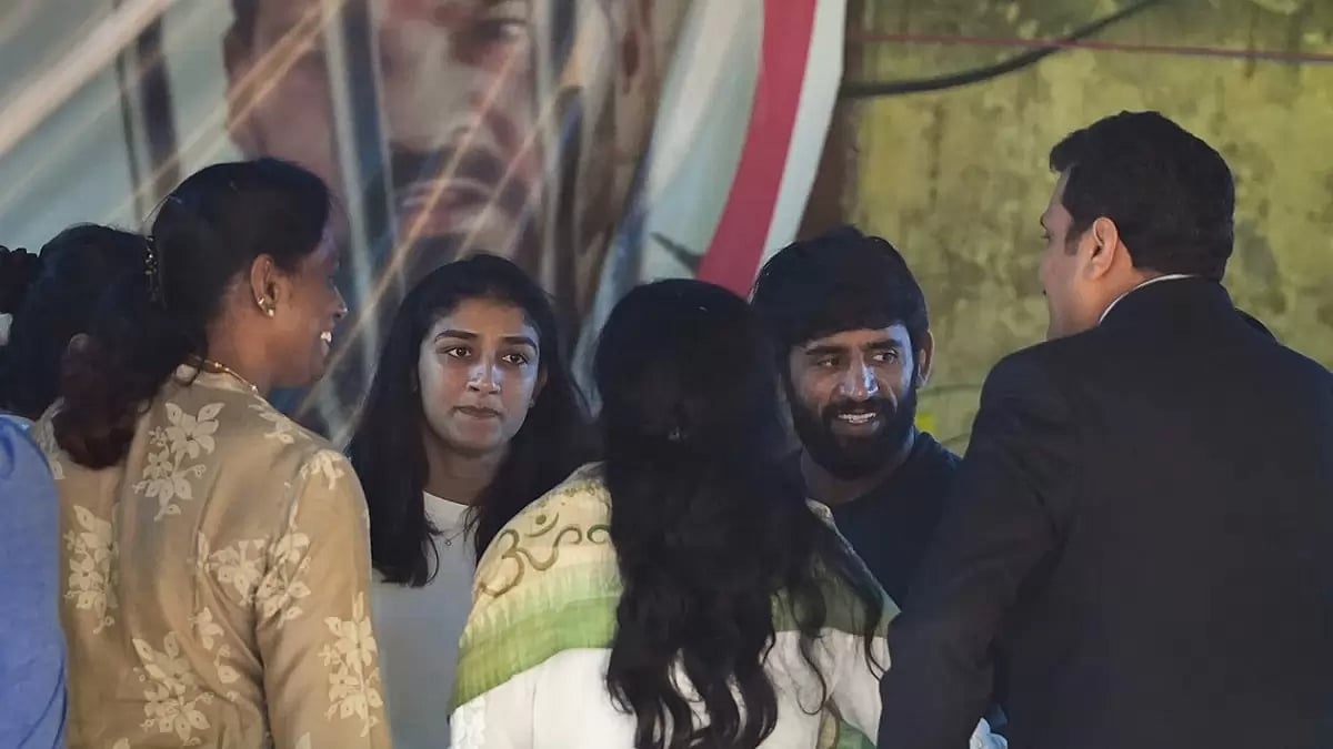 IOA President PT Usha met with the protesting wrestlers at Jantar Mantar in New Delhi.